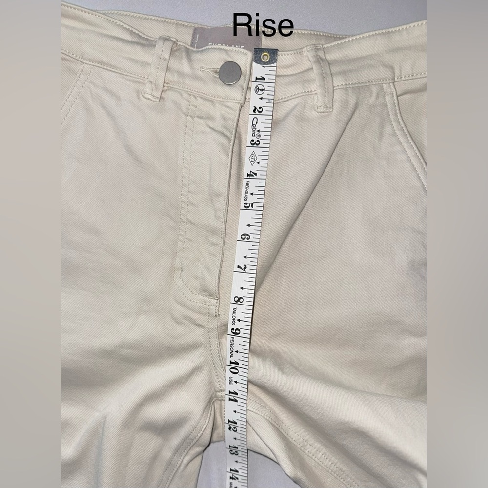 Everlane Cropped Straight Regular High Rise Wide Hem Cream Pockets Pants Size 6 - Picture 9 of 13
